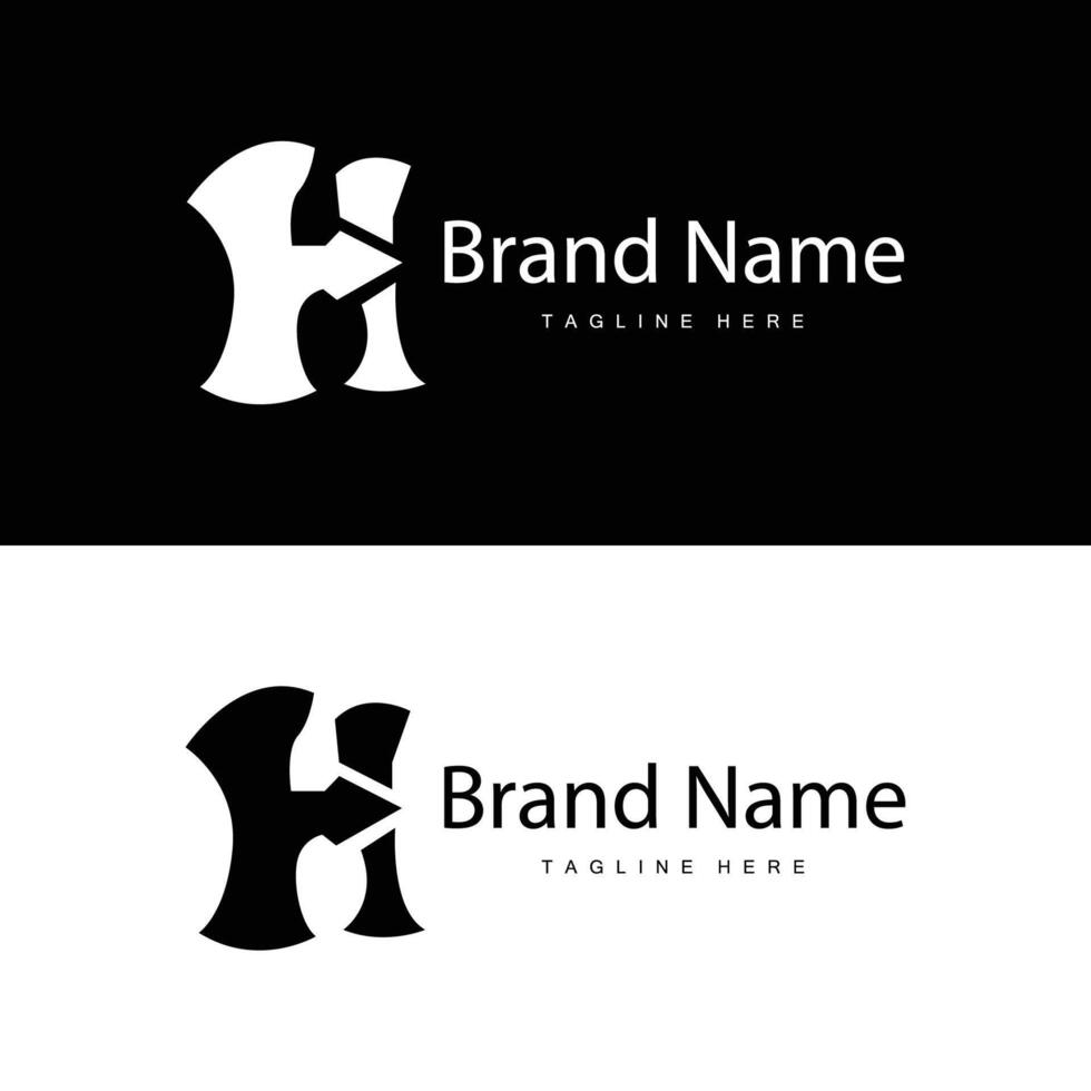 Letter H logo in simple style black alphabet H illustration template vector