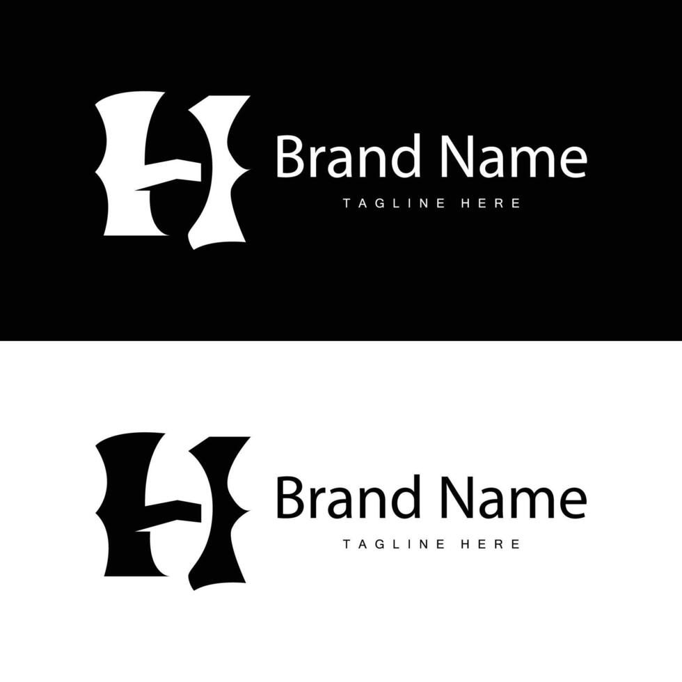 Letter H logo in simple style black alphabet H illustration template vector