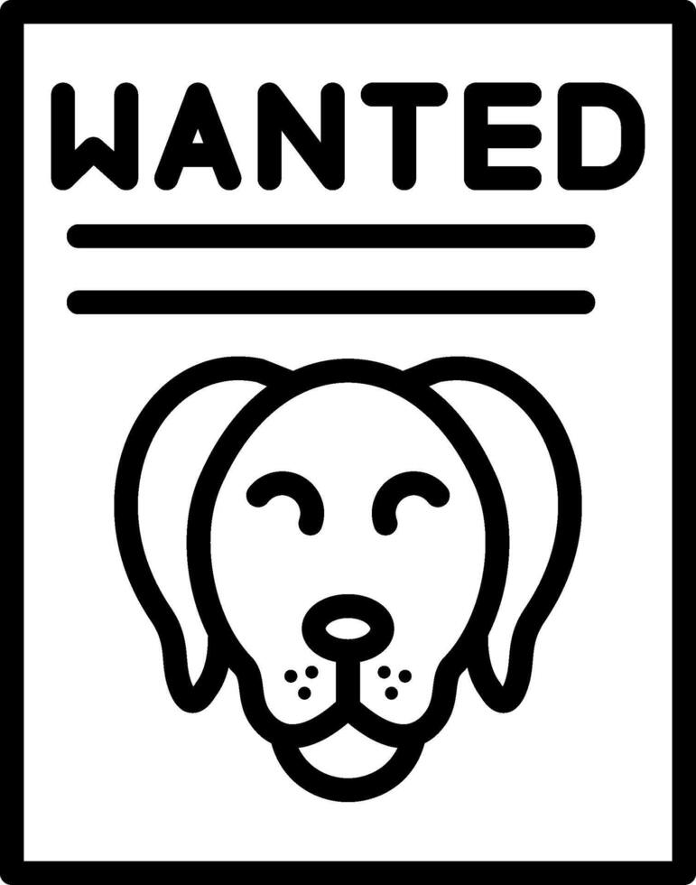Wanted Line Icon Design vector