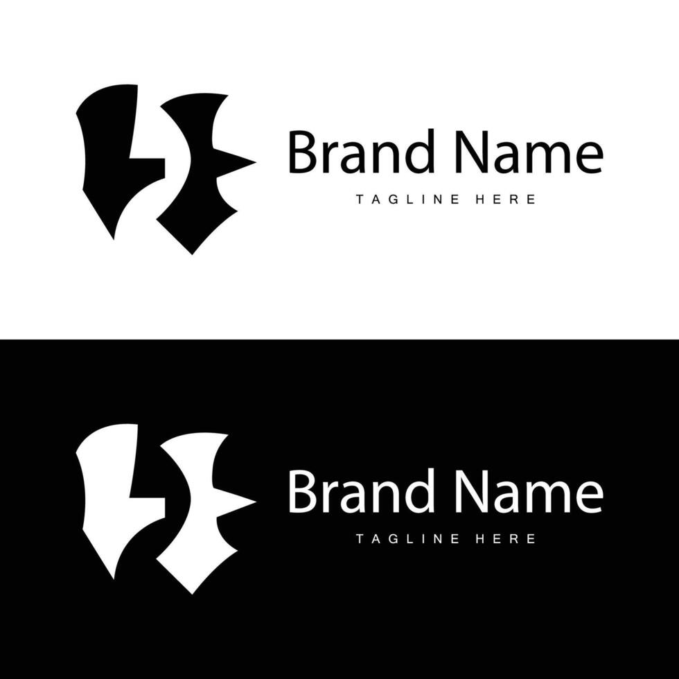 Letter H logo in simple style black alphabet H illustration template vector
