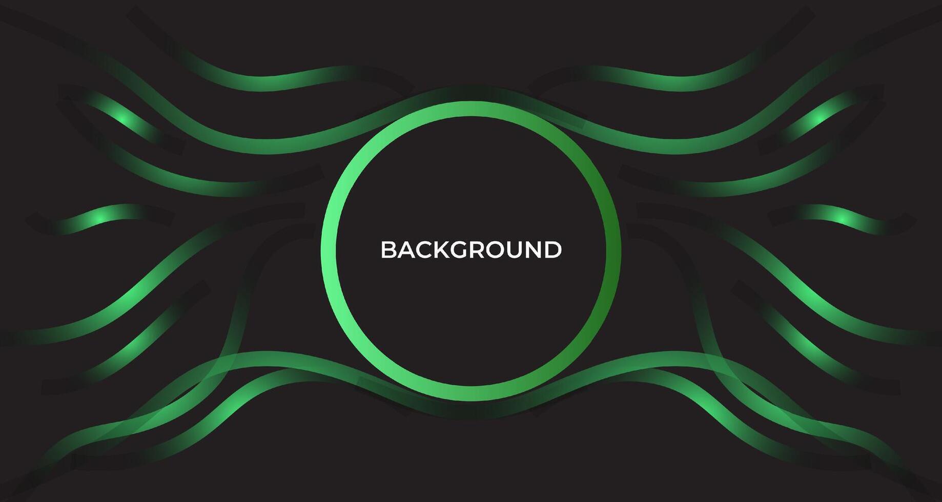 Background black and green soft line tech gradient vector