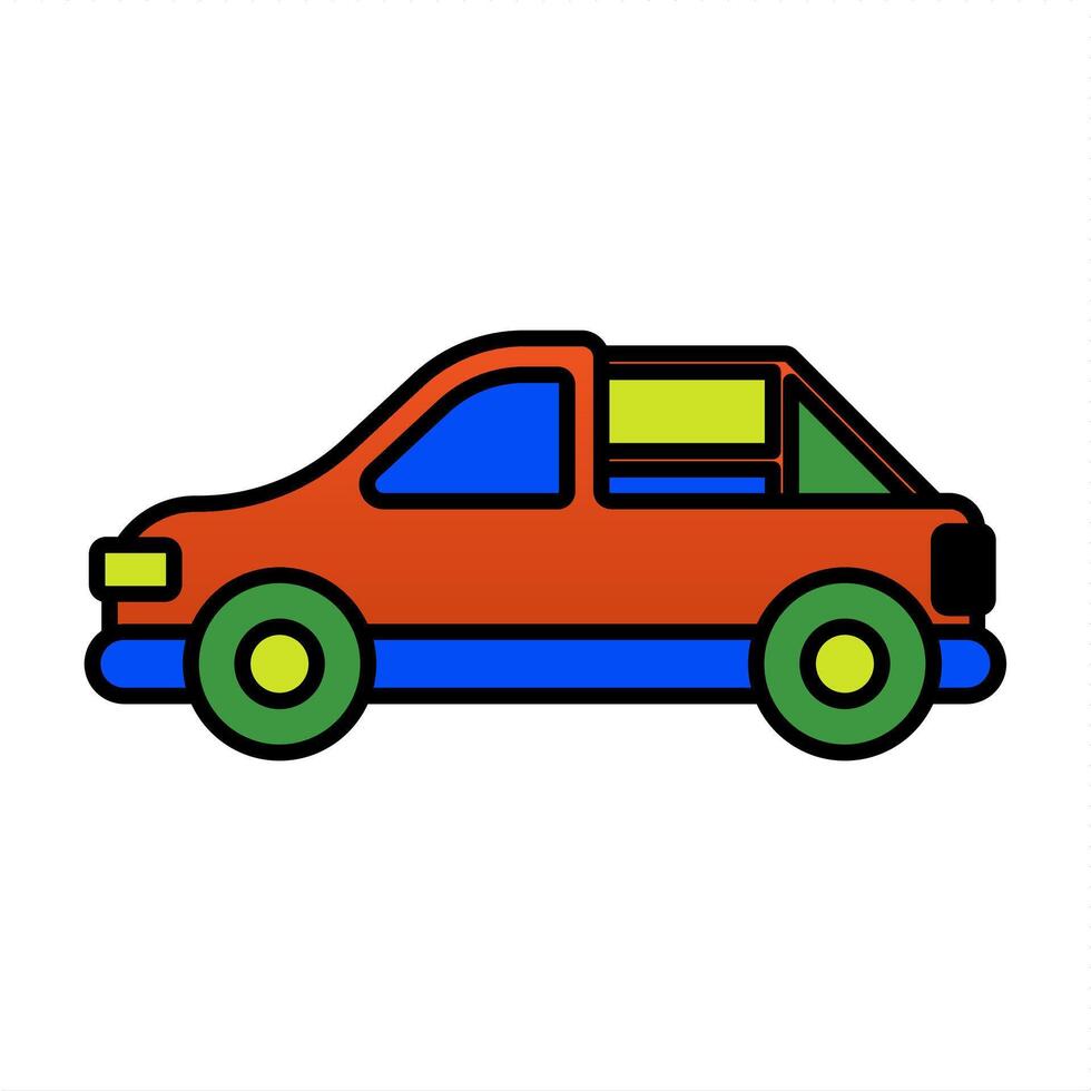 Flat colorful car icon element asset design vector