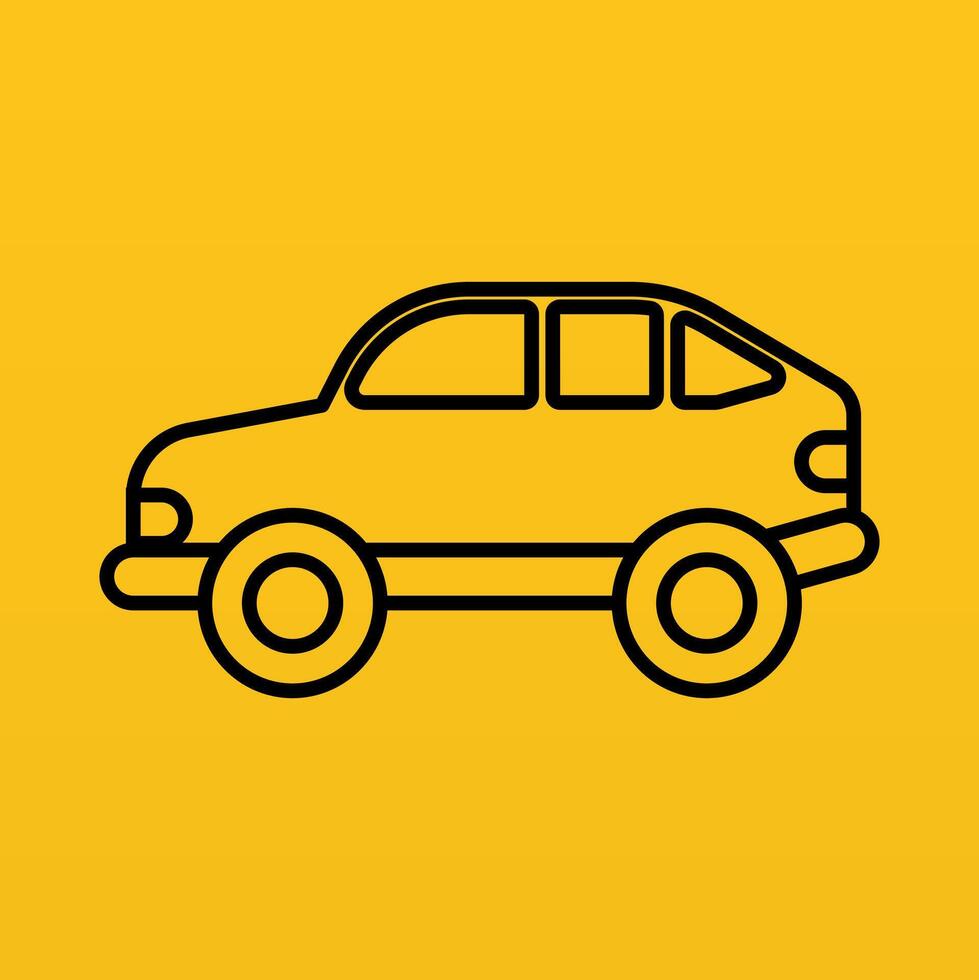 Flat monoline car icon element asset design vector