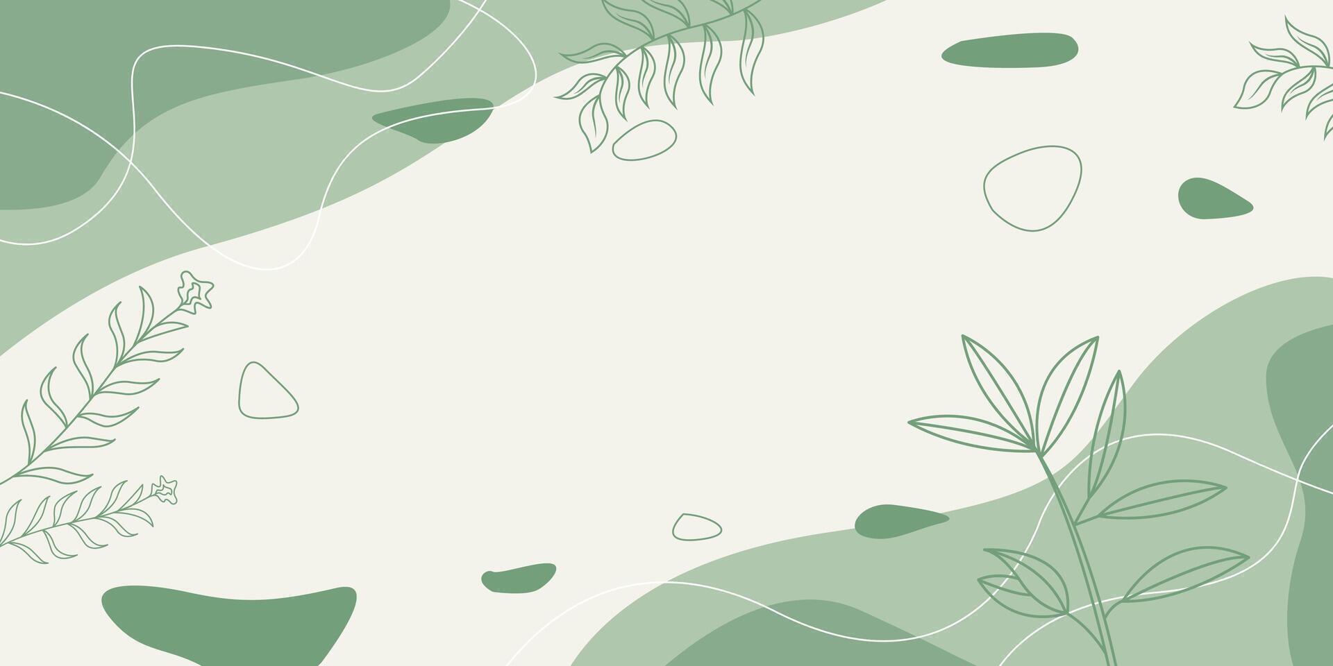 Hand Drawn Aesthetic Green Background vector