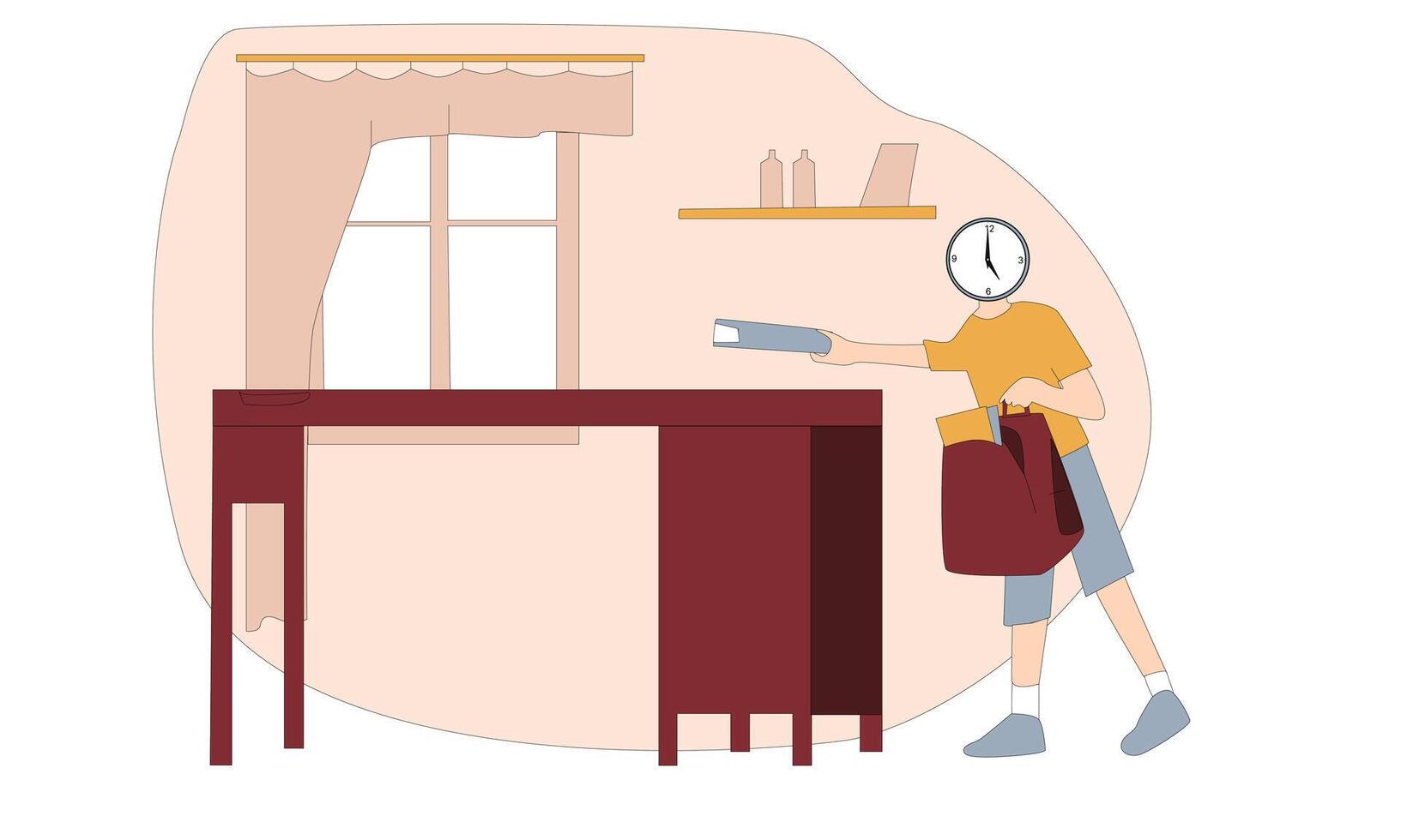 man goes to school vector
