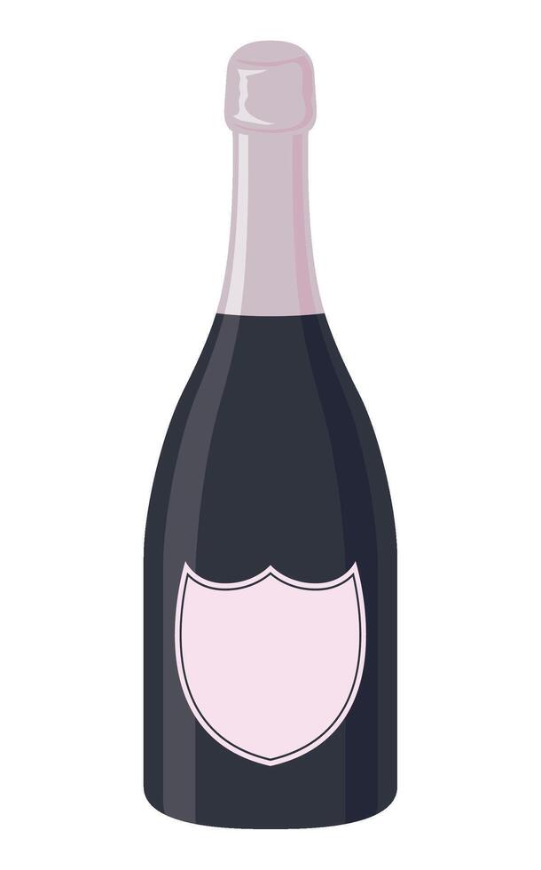 champagne bottle black illustration vector