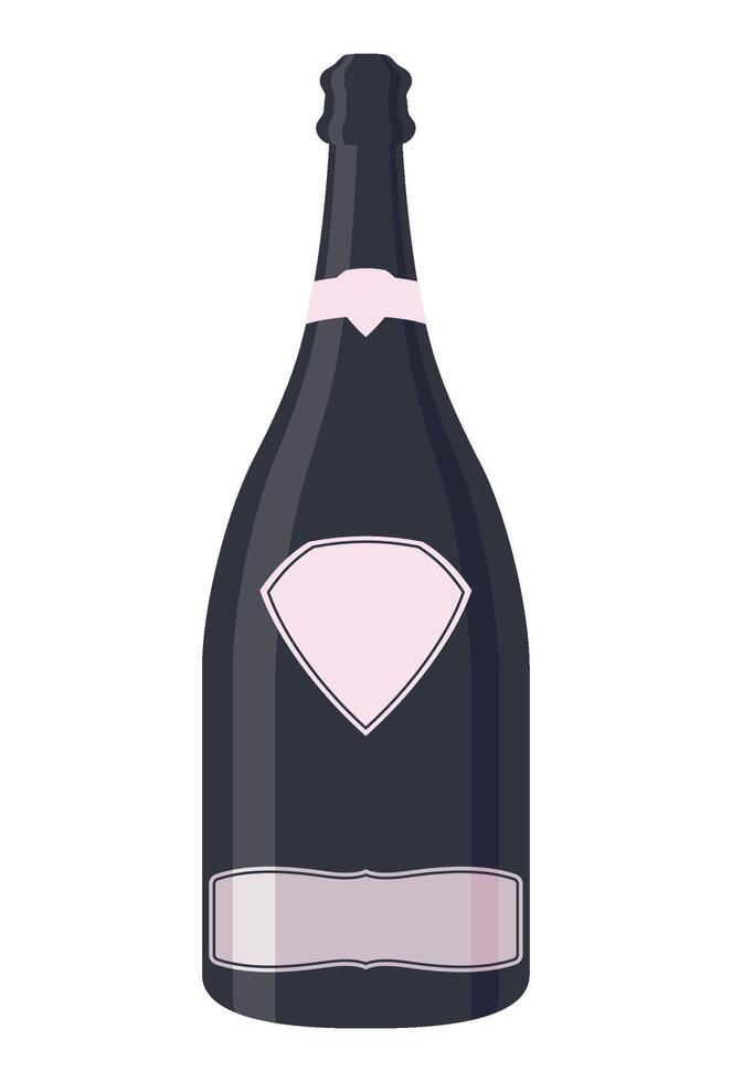 champagne bottle black vector