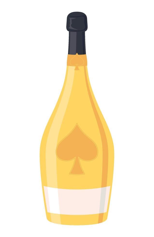 champagne bottle golden vector