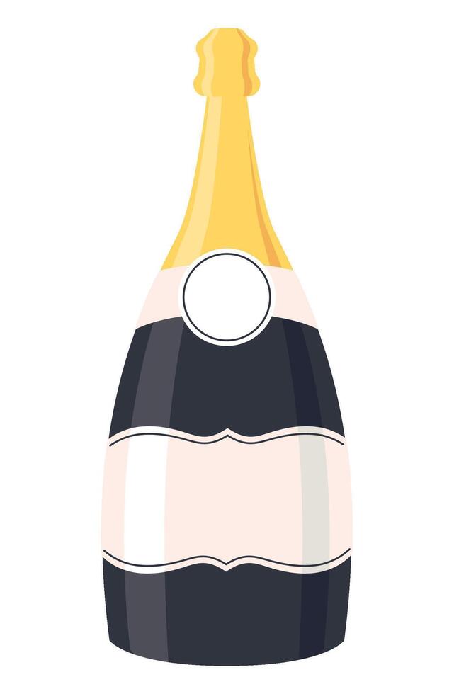 champagne bottle black design vector
