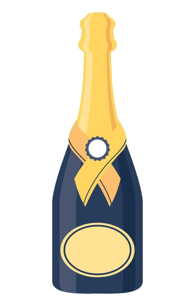 champagne bottle blue vector