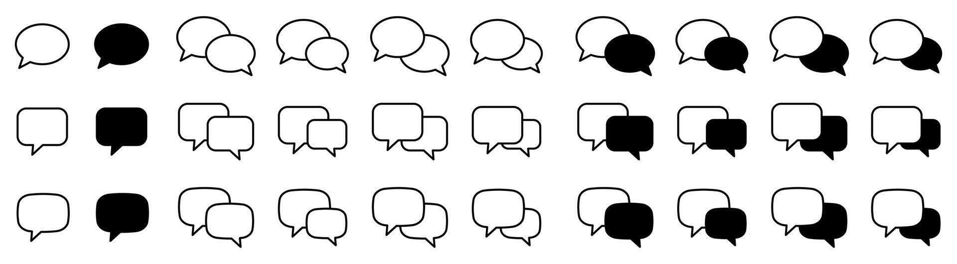 Chat icon. Talk bubble speech icon. Blank empty bubbles set. vector