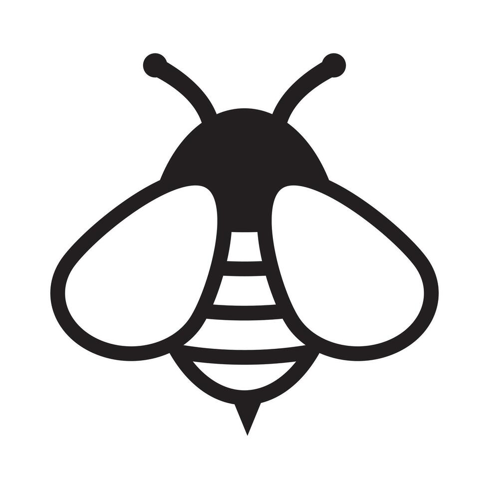 Honey Bee icon. Insect character. Cartoon flying bee. vector