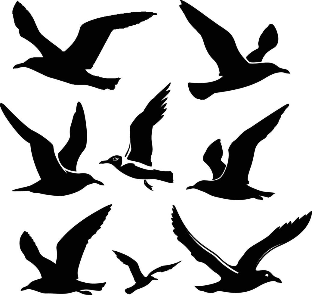 flying bird silhouette , graceful wings, minimalist design vector