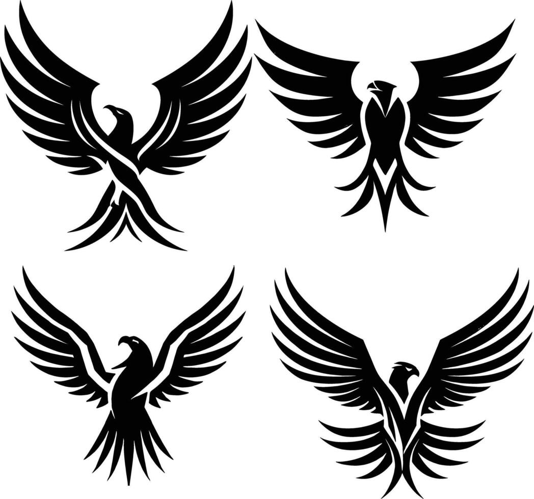 flying bird silhouette , graceful wings, minimalist design vector