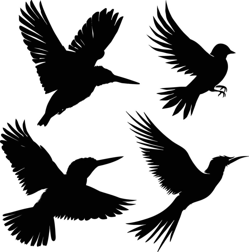 flying bird silhouette , graceful wings, minimalist design vector