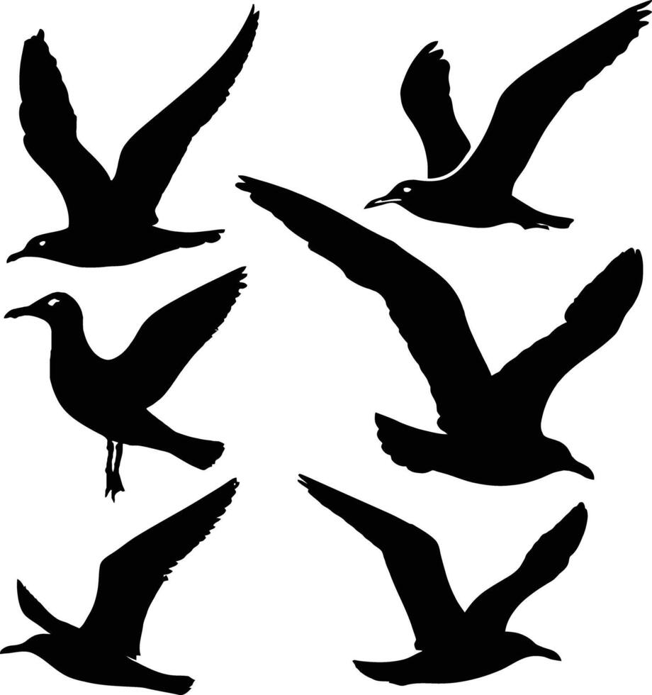 flying bird silhouette , graceful wings, minimalist design vector