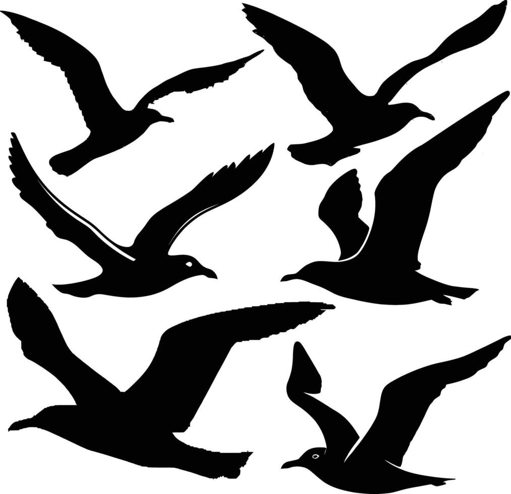 flying bird silhouette , graceful wings, minimalist design vector