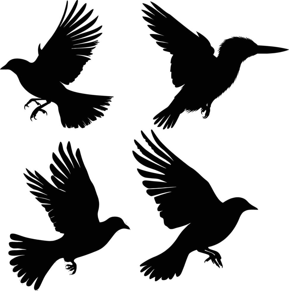 flying bird silhouette , graceful wings, minimalist design vector