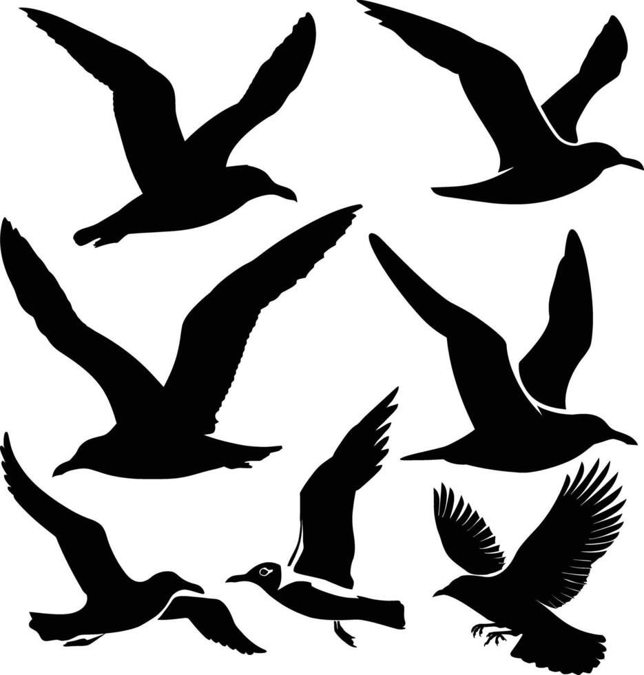 flying bird silhouette , graceful wings, minimalist design vector