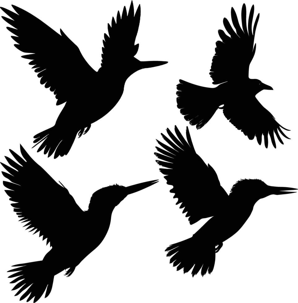 flying bird silhouette , graceful wings, minimalist design vector