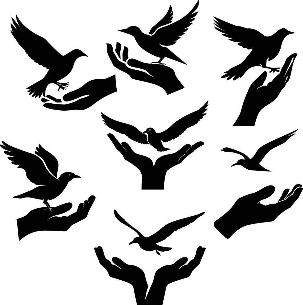 flying bird silhouette , graceful wings, minimalist design vector