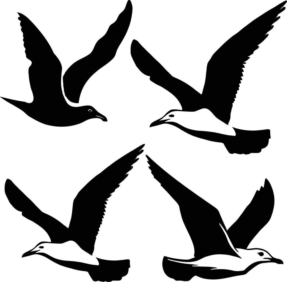 flying bird silhouette , graceful wings, minimalist design vector