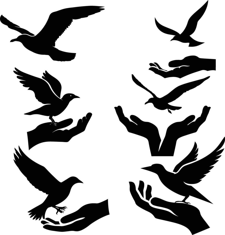 flying bird silhouette , graceful wings, minimalist design vector