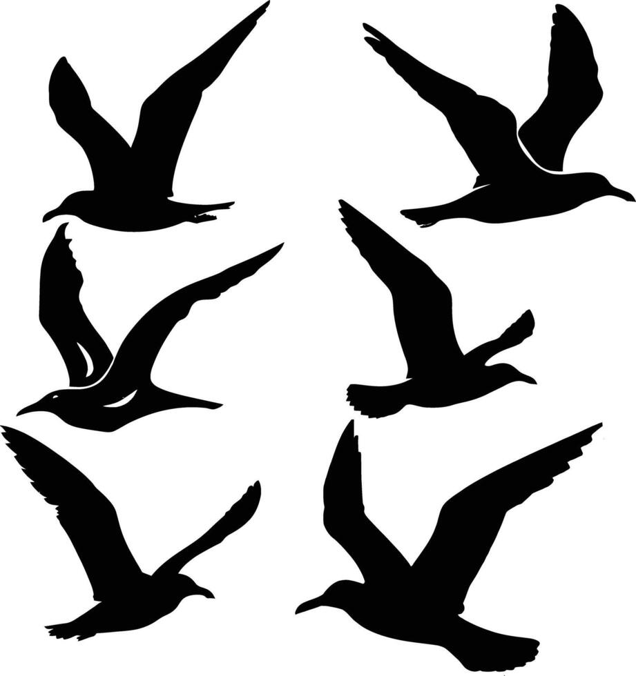 flying bird silhouette , graceful wings, minimalist design vector