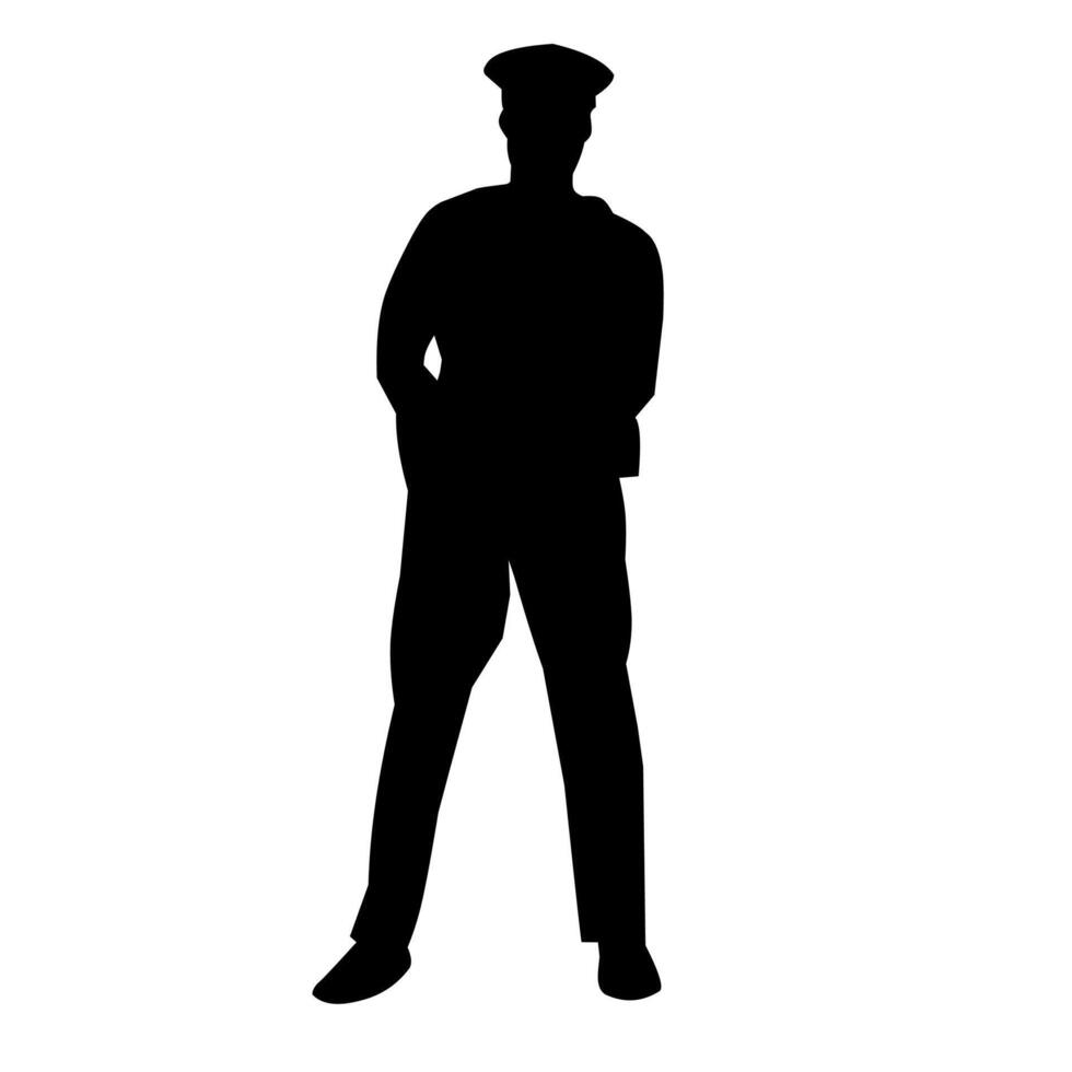 Police silhouette illustration vector