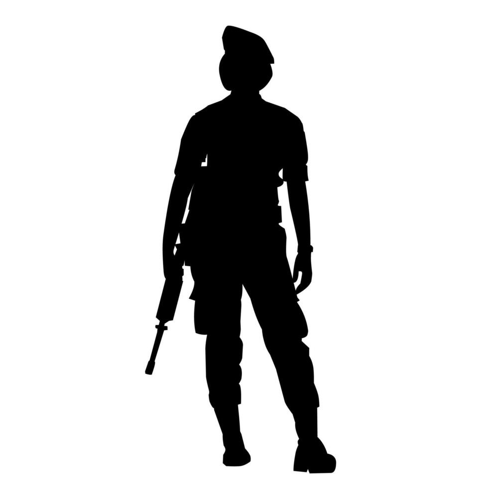 Police silhouette illustration vector