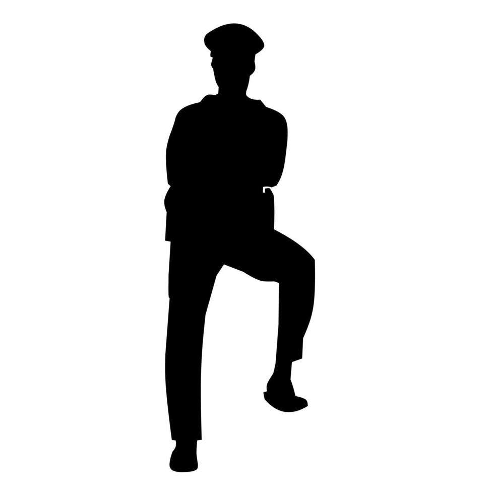 Police silhouette illustration vector