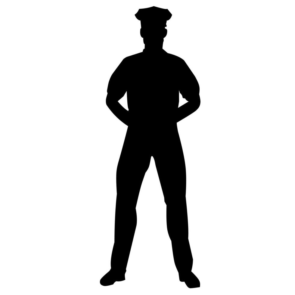 Police silhouette illustration vector