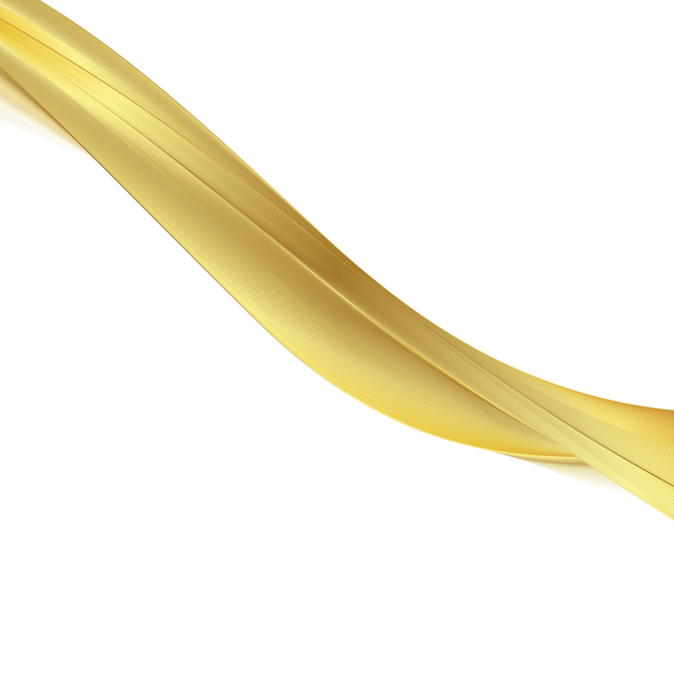 Golden Wave shape on Transparent Background png