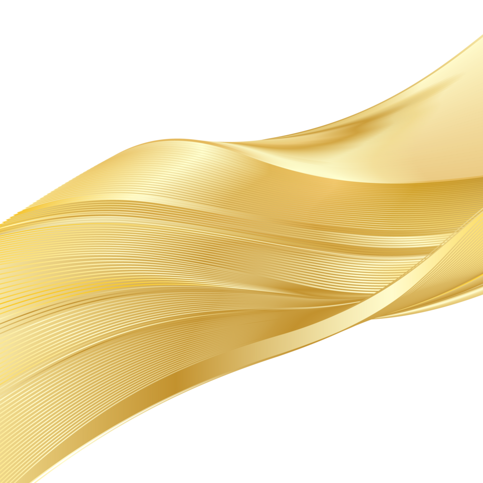 Golden Wave shape on Transparent Background png