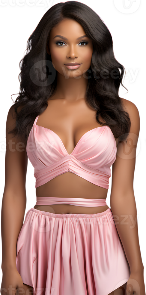 body shot of a dark skinned fashion png