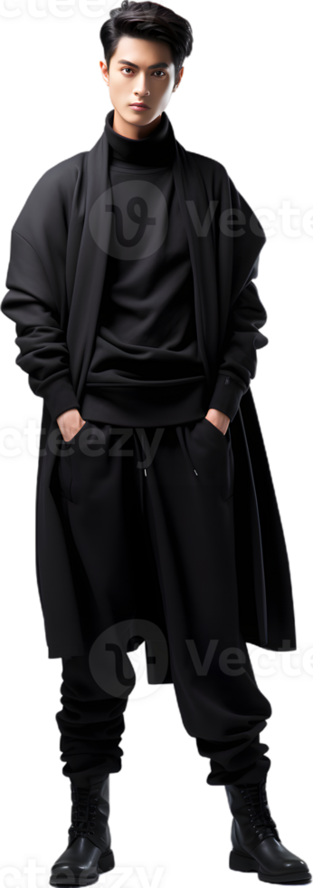 Balenciaga style male model transparent background png