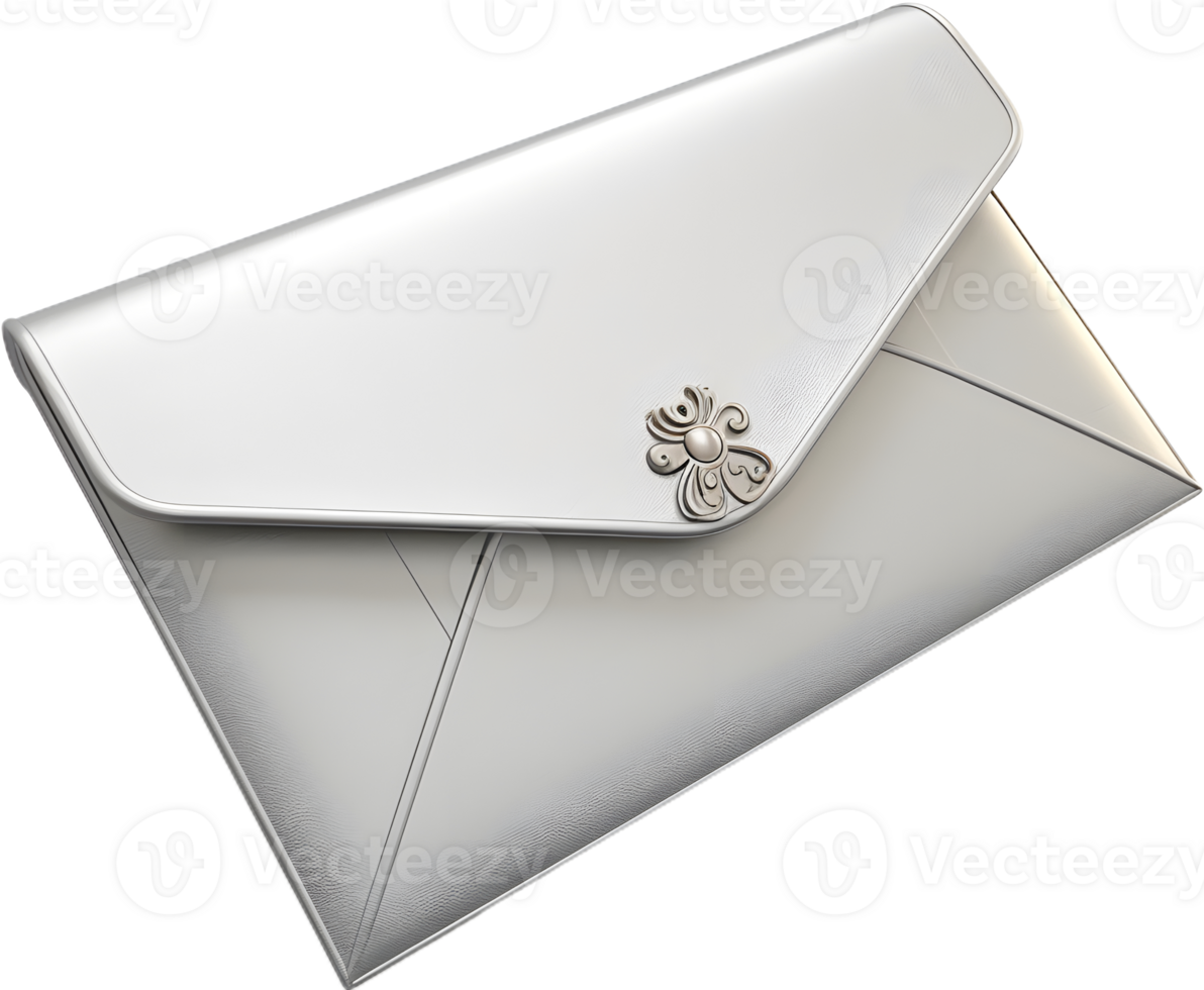 silver envelope on a transparent background png