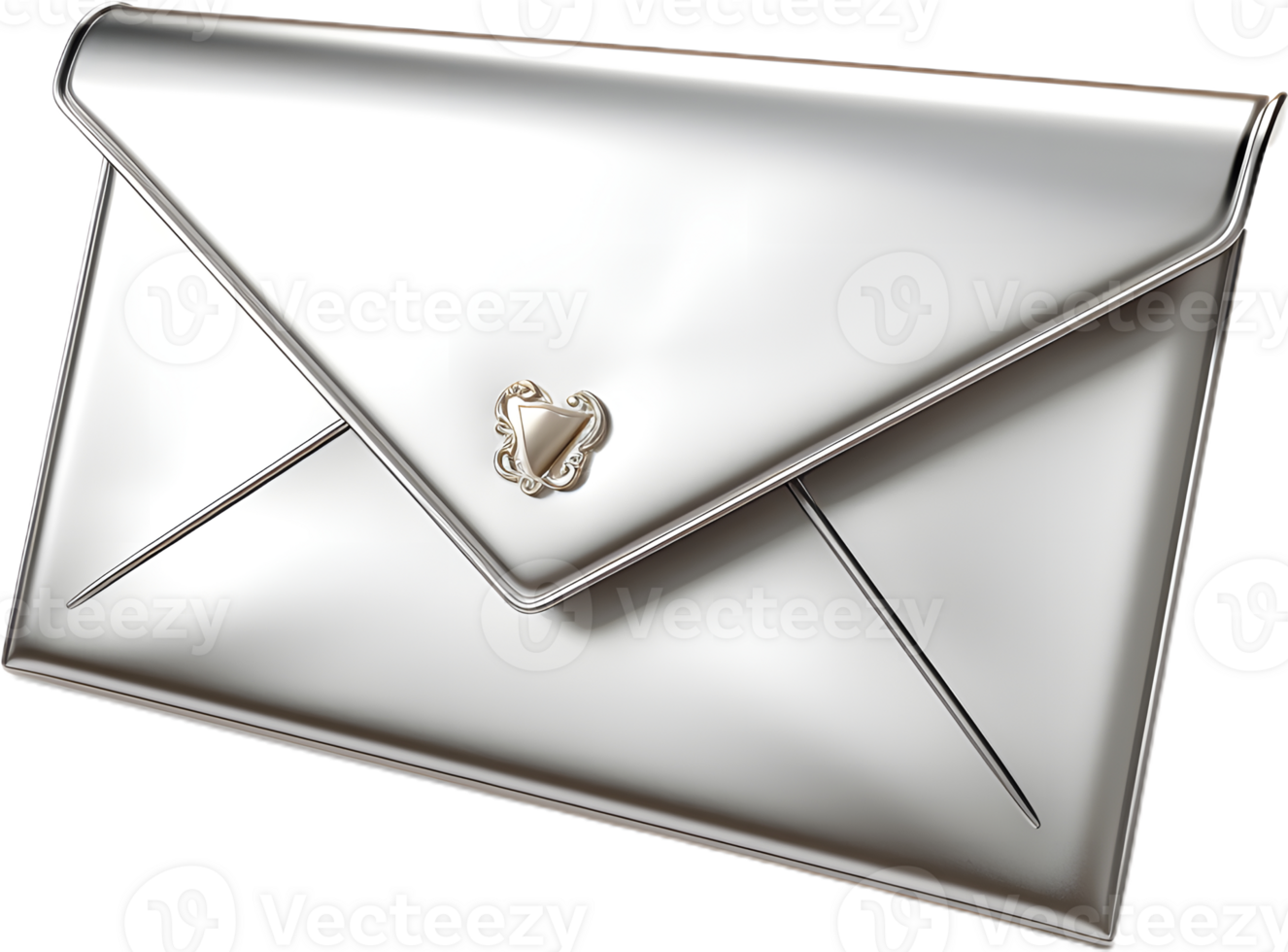 silver envelope on a transparent background png