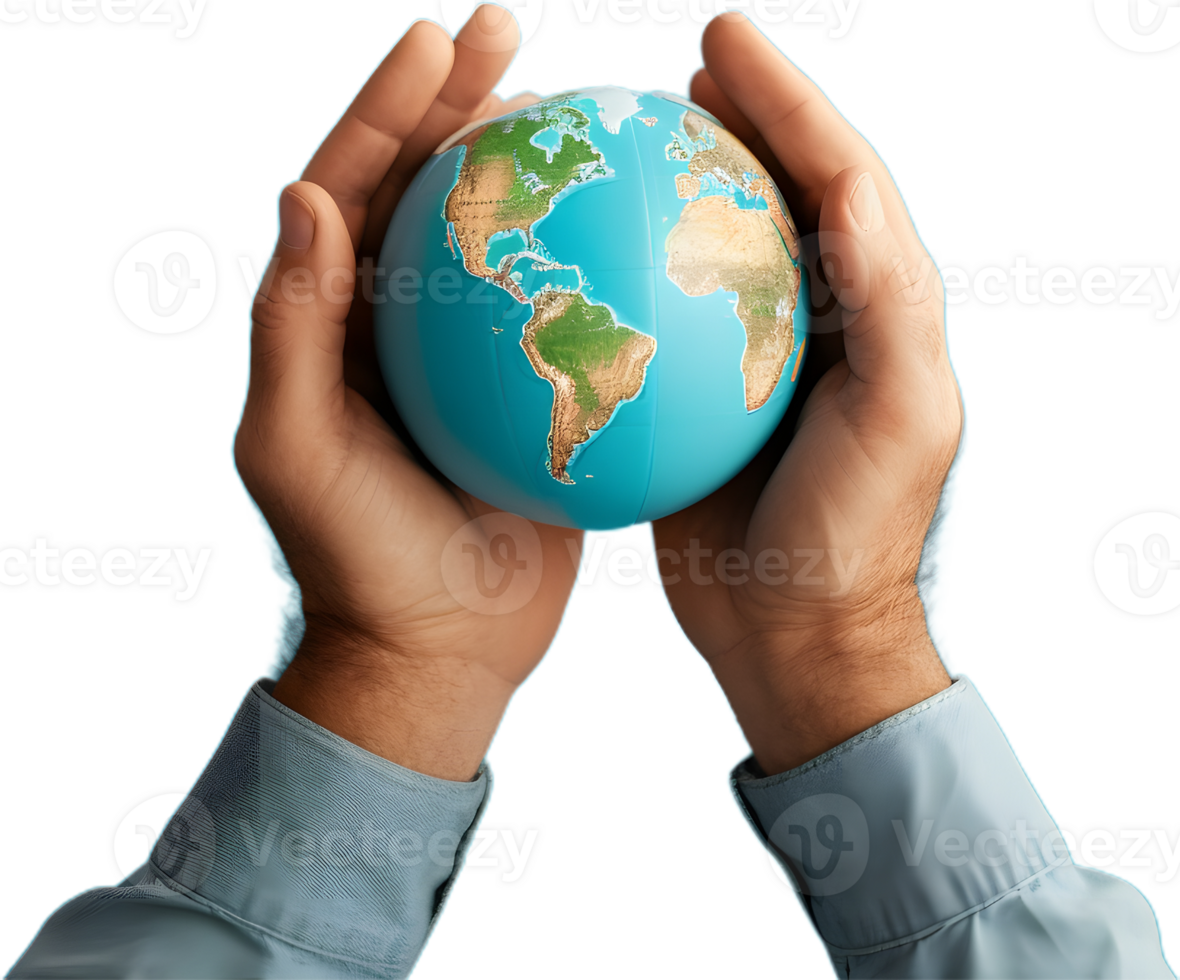 earth in hands transparent background png