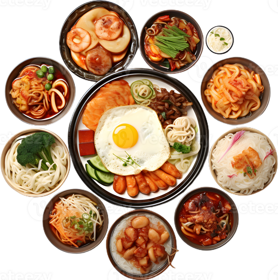 a plate with various types of food on it png