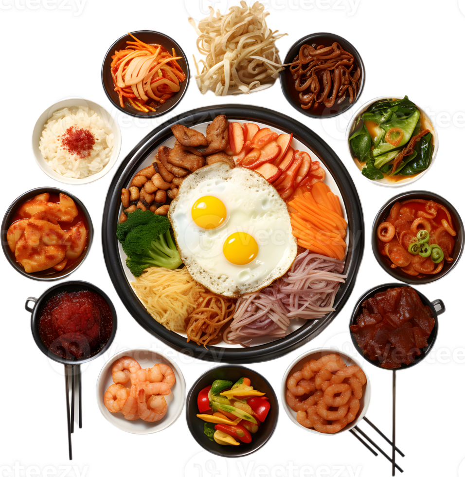a plate with various types of food on it png