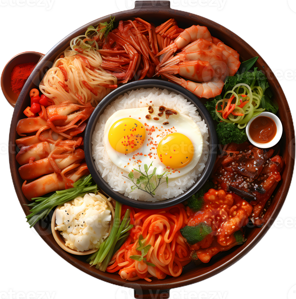a plate with various types of food on it png