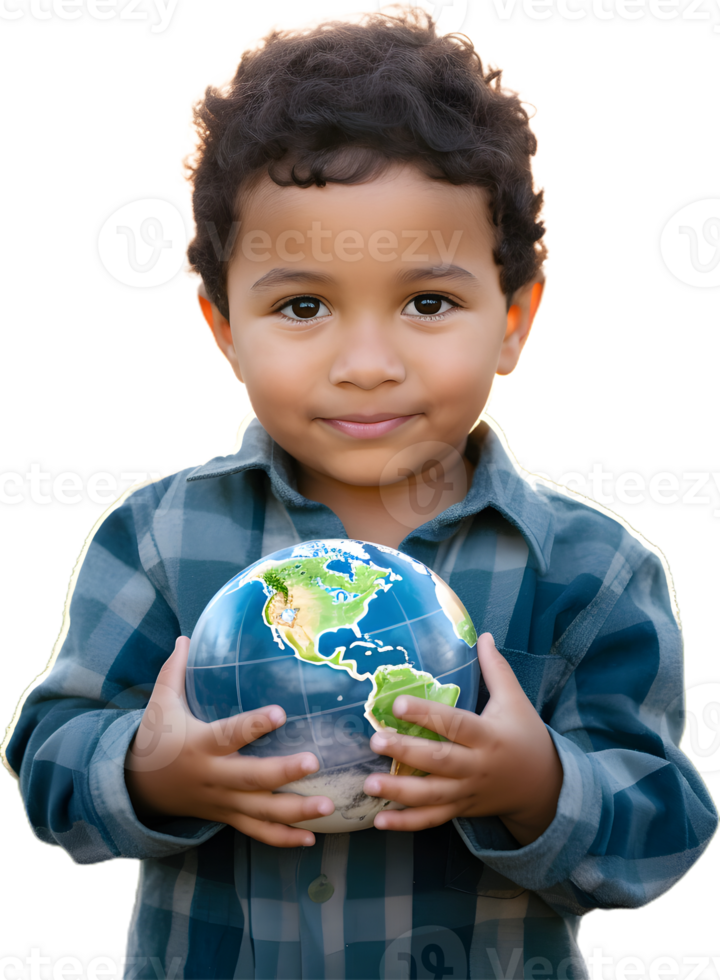 boy holding earth png