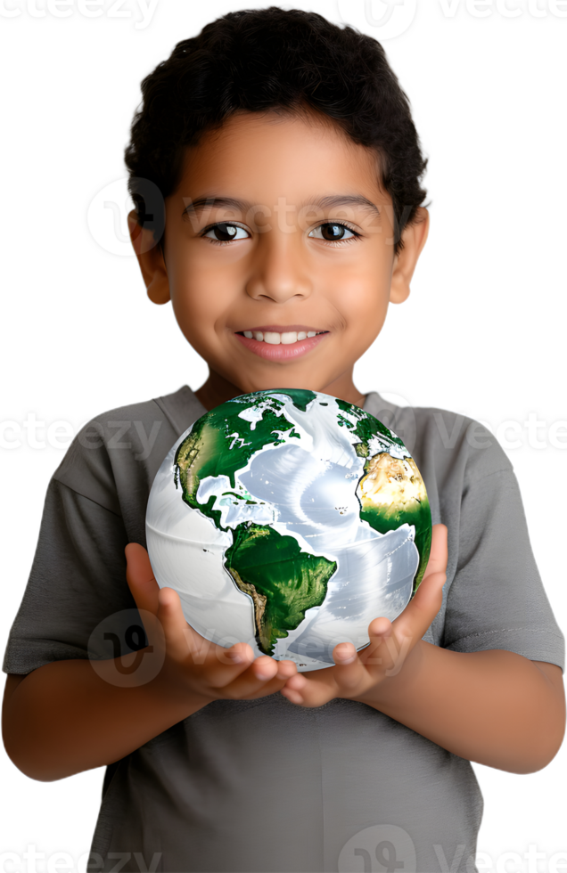 boy holding earth png