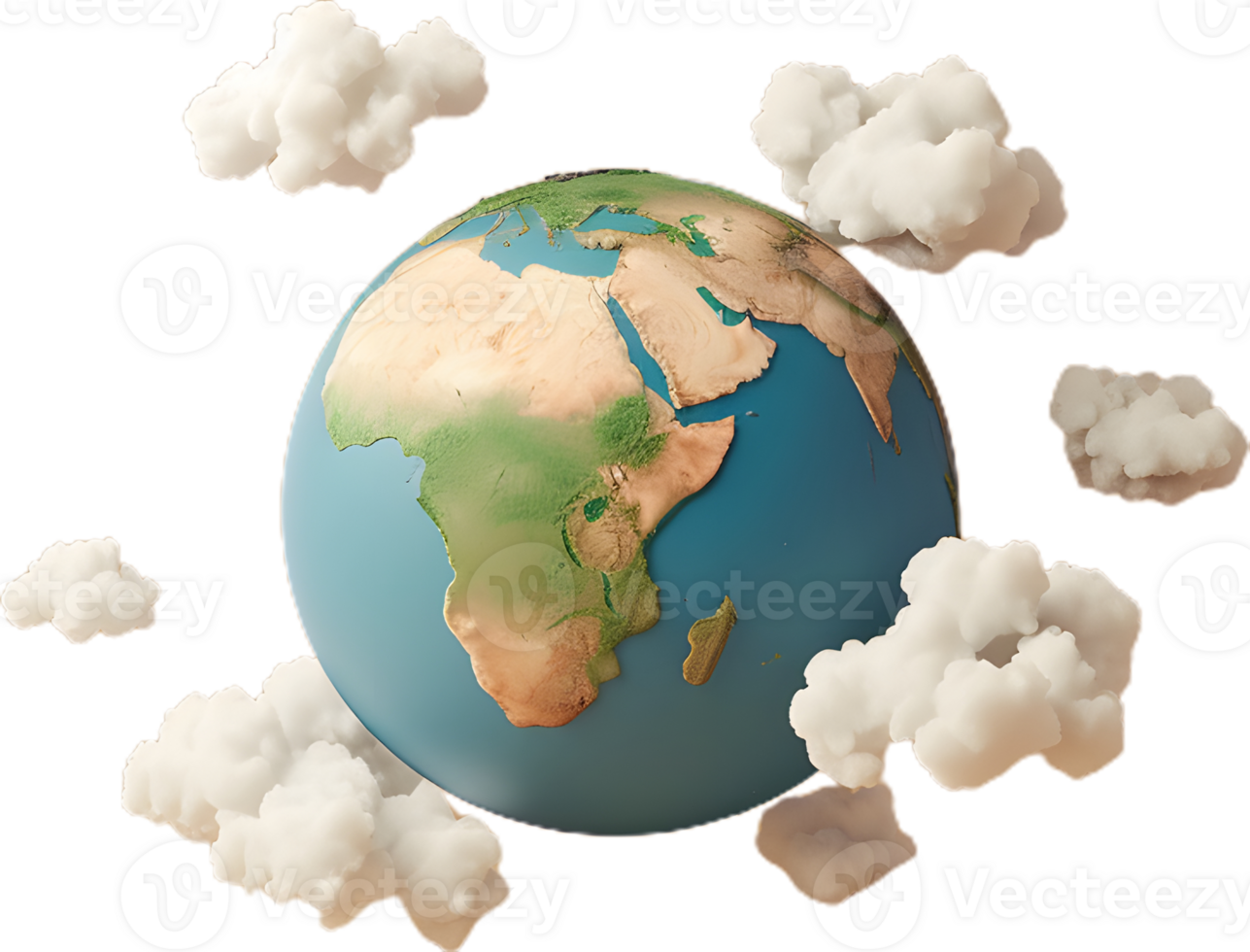 3d earth with clouds png