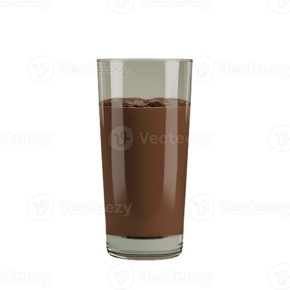 a glass of chocolate milk on a transparent background png