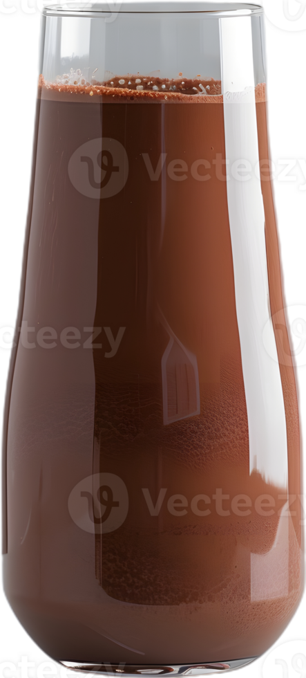 a glass of chocolate milk on a transparent background png