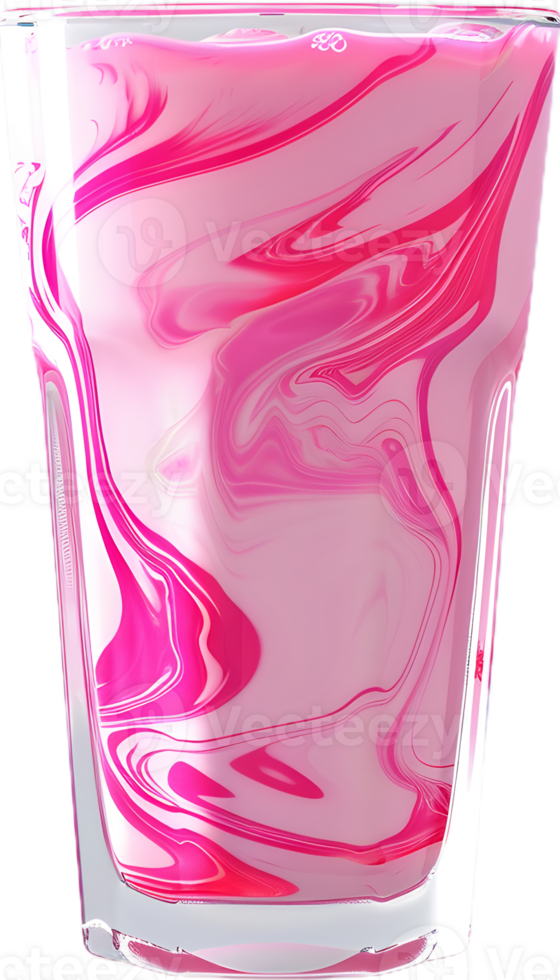 a glass of pink milk on a transparent background png