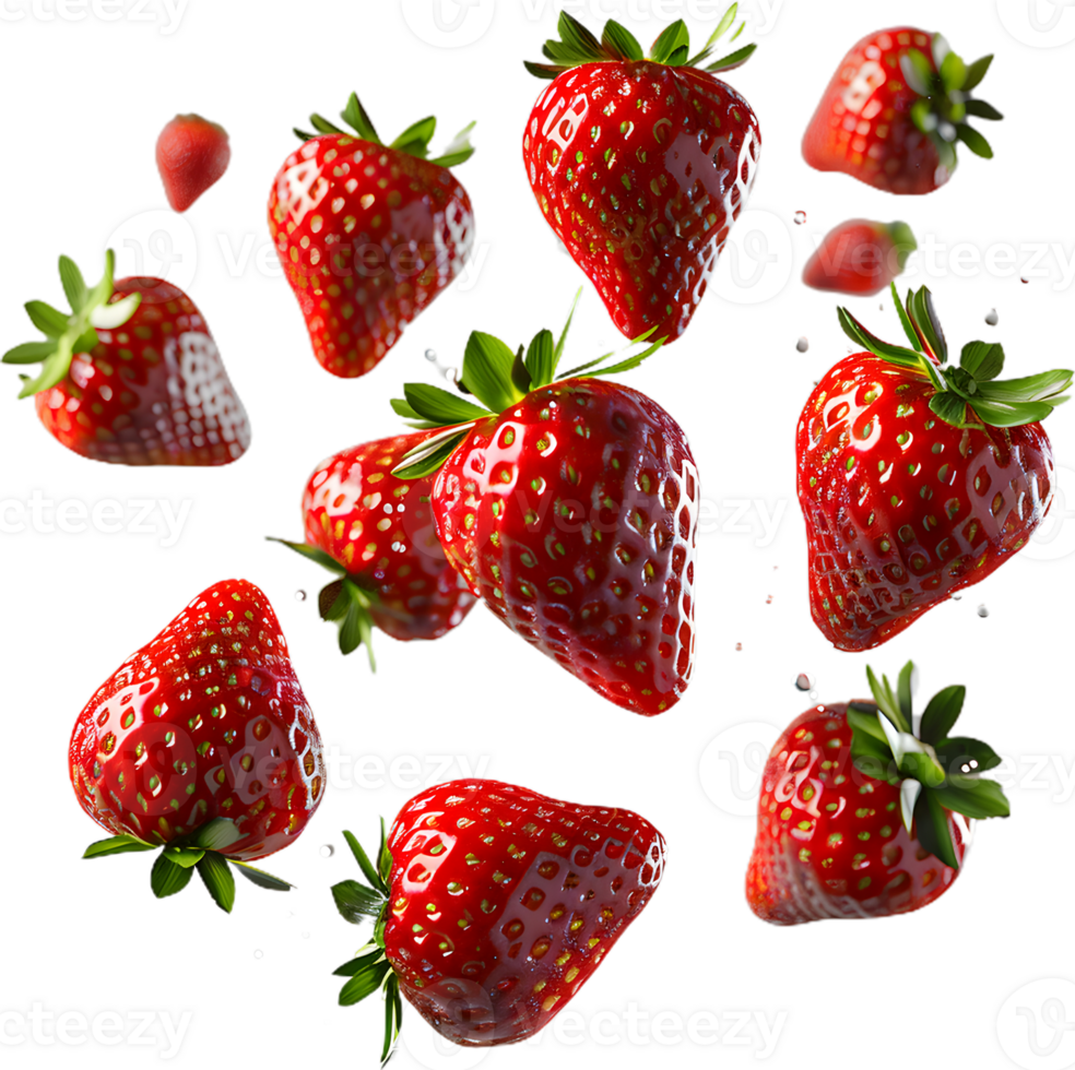 a strawberry is shown on a transparent background png