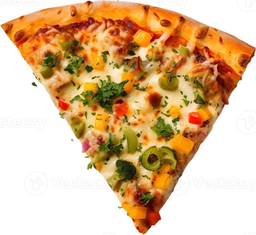 a pizza with broccoli and cheese on it png